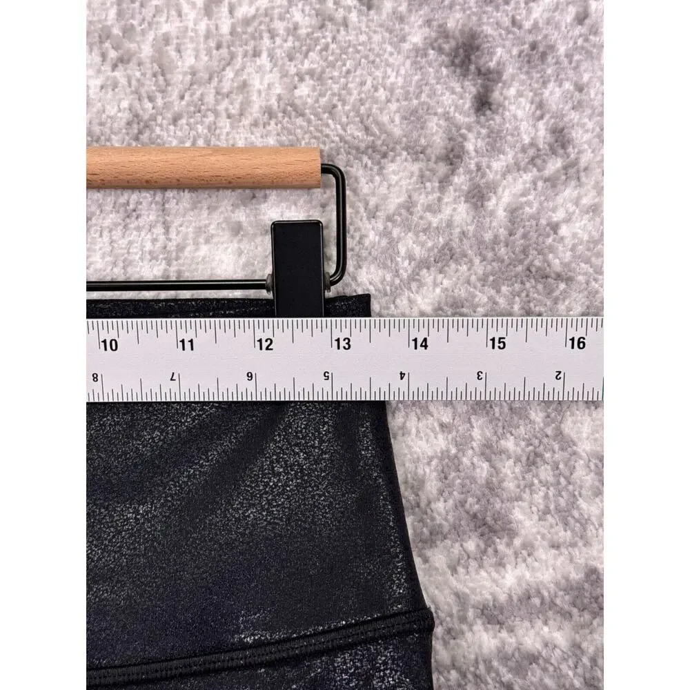Lululemon Leggings 8 Womens Black Shiny Leather Wunder Under Crop